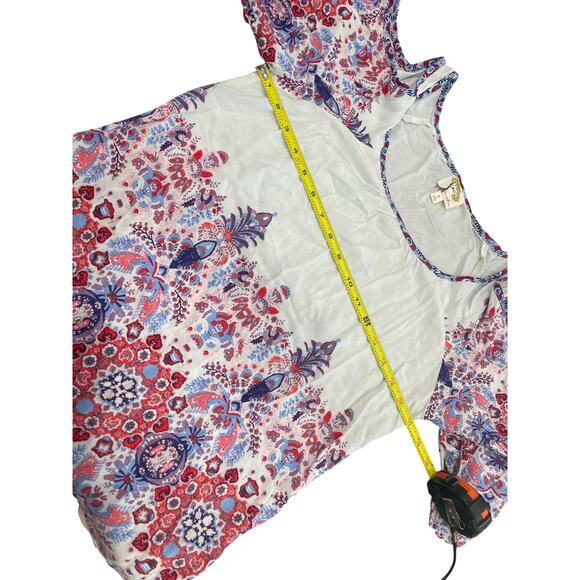 FIG & FLOWER ANTHROPOLOGIE TUNIC BLOUSE COLD SHOULDER SZ S BOHO COTTAGE CORE - Picture 4 of 16